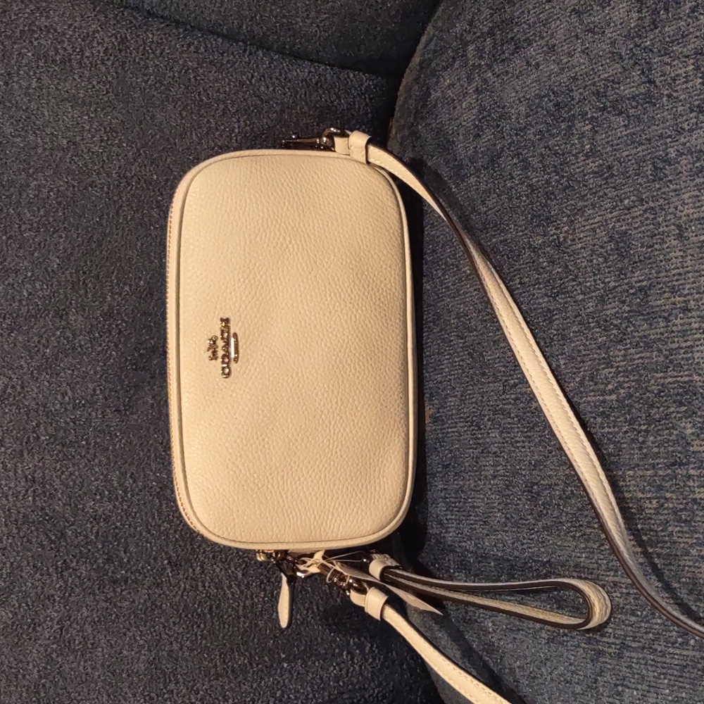 NWT light blue Coach crossbody leather